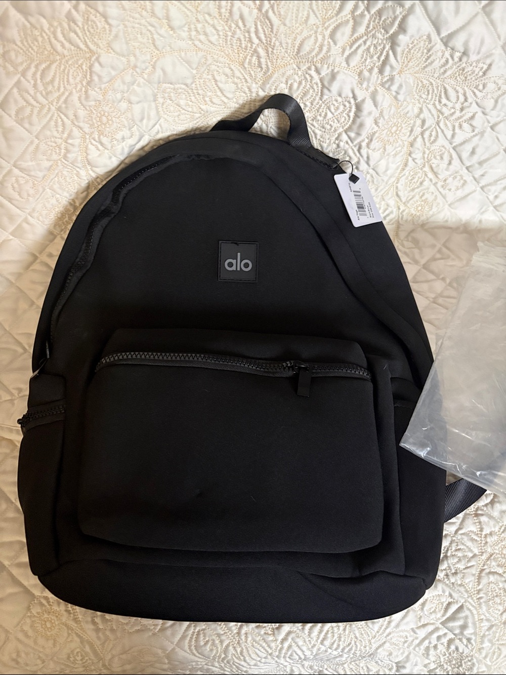 ALO Yoga Black Daily Convertible Shoulder Backpack with small pouch (Stow and Go